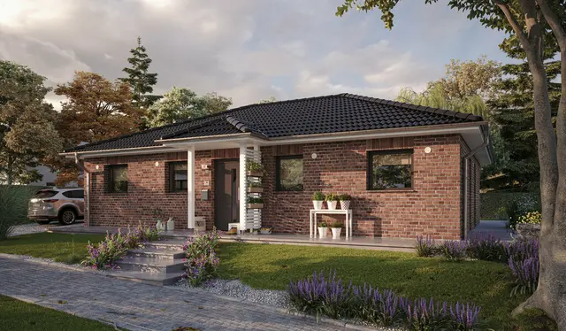 Bungalow-110-Vordach-Klinker